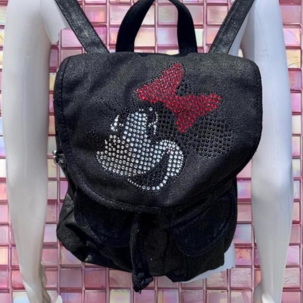 Black rhinestone minniemouse backpack
